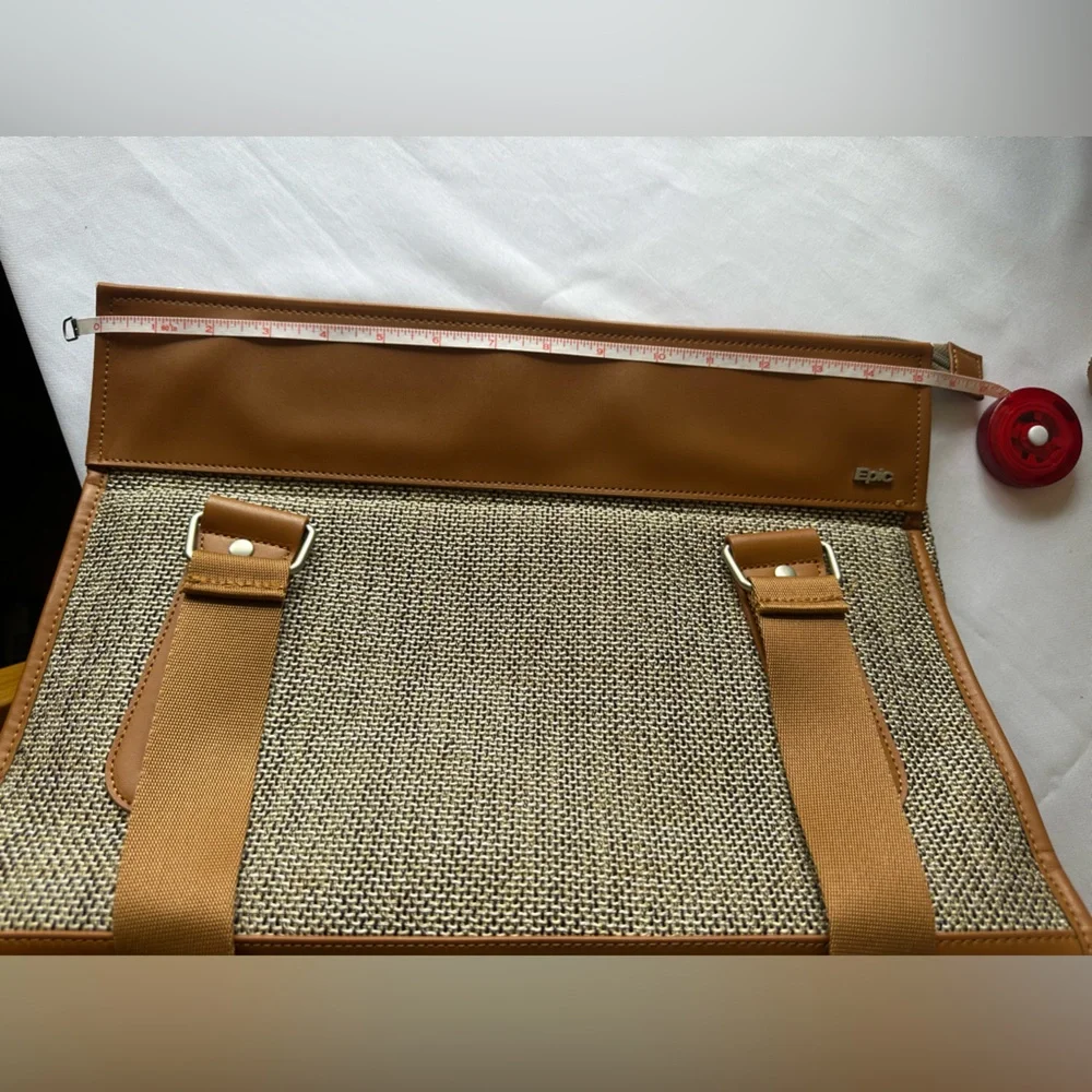 Epic Brown and Tan Tweed leather And Canvas Strapped Bag